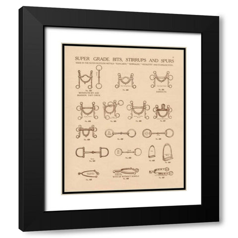 Equine Riding Gear I v2 Black Modern Wood Framed Art Print with Double Matting by Wild Apple Portfolio