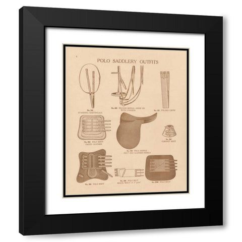 Equine Riding Gear II v2 Black Modern Wood Framed Art Print with Double Matting by Wild Apple Portfolio