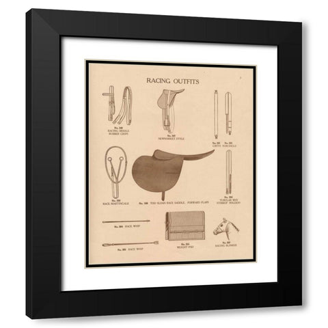 Equine Riding Gear III v2 Black Modern Wood Framed Art Print with Double Matting by Wild Apple Portfolio