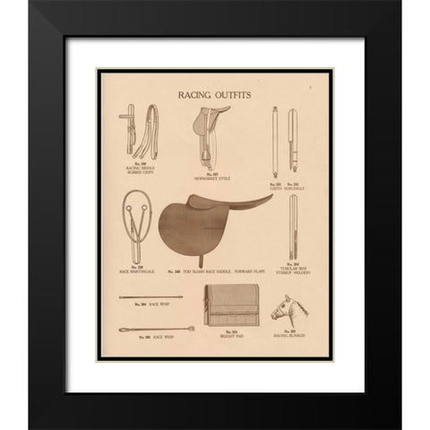 Equine Riding Gear III v2 Black Modern Wood Framed Art Print with Double Matting by Wild Apple Portfolio