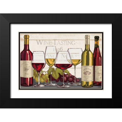 Wine Tasting I Black Modern Wood Framed Art Print with Double Matting by Penner, Janelle