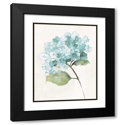 Antique Floral on Cream I Blue Black Modern Wood Framed Art Print with Double Matting by Wild Apple Portfolio
