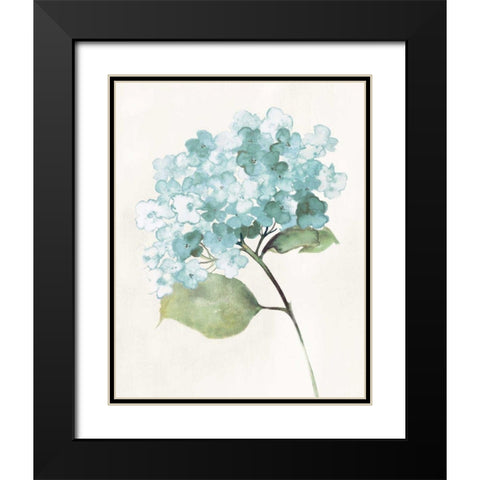 Antique Floral on Cream I Blue Black Modern Wood Framed Art Print with Double Matting by Wild Apple Portfolio