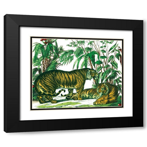 Jungle Flair V Black Modern Wood Framed Art Print with Double Matting by Wild Apple Portfolio