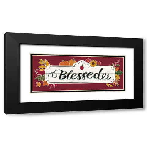 Thankful V Red Black Modern Wood Framed Art Print with Double Matting by Penner, Janelle