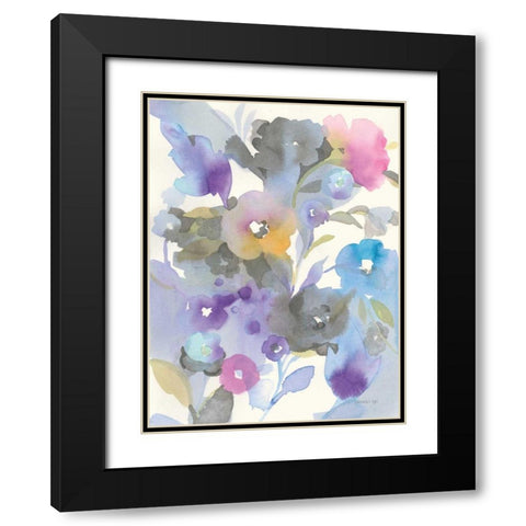 Jewel Garden I Black Modern Wood Framed Art Print with Double Matting by Nai, Danhui