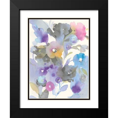 Jewel Garden I Black Modern Wood Framed Art Print with Double Matting by Nai, Danhui