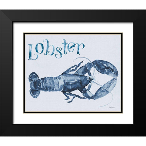 Beach House Kitchen Blue Lobster Black Modern Wood Framed Art Print with Double Matting by Audit, Lisa