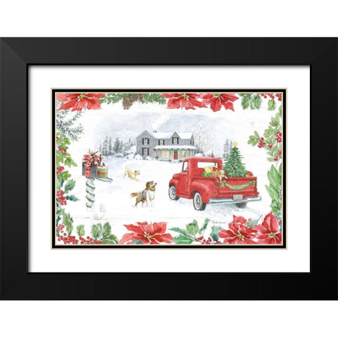 Farmhouse Holidays II Black Modern Wood Framed Art Print with Double Matting by Grove, Beth