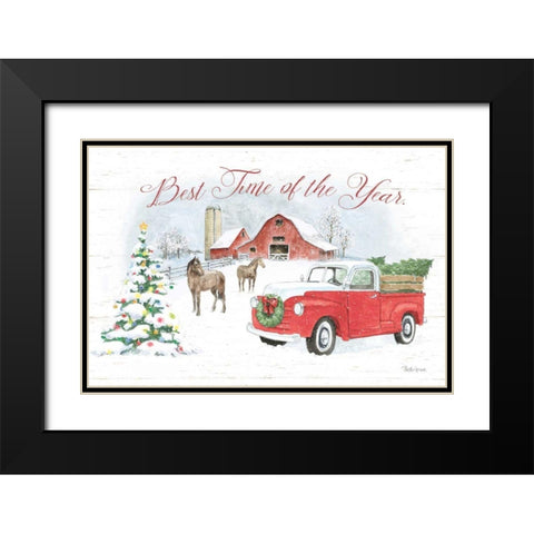 Farmhouse Holidays V Black Modern Wood Framed Art Print with Double Matting by Grove, Beth