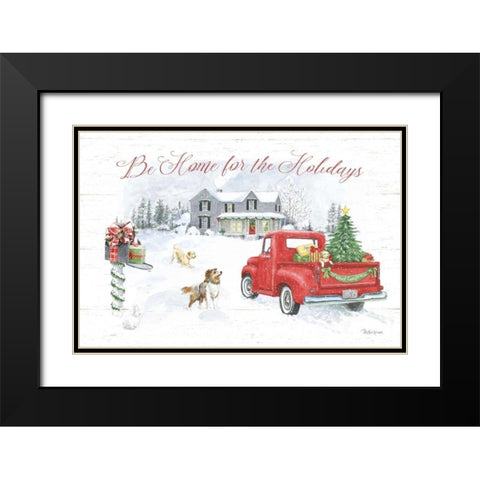 Farmhouse Holidays VI Black Modern Wood Framed Art Print with Double Matting by Grove, Beth