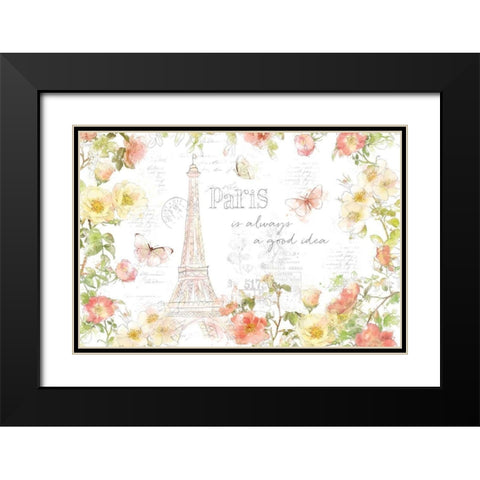 Painting Paris I Black Modern Wood Framed Art Print with Double Matting by Pertiet, Katie
