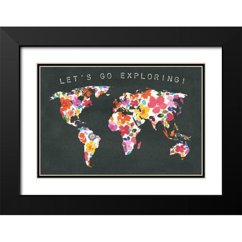 Bright World Black Black Modern Wood Framed Art Print with Double Matting by Wild Apple Portfolio