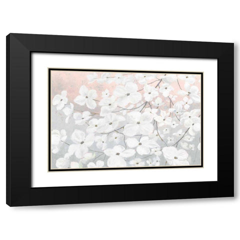 Bringing in Blossoms Blush Black Modern Wood Framed Art Print with Double Matting by Wiens, James
