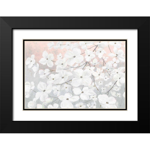 Bringing in Blossoms Blush Black Modern Wood Framed Art Print with Double Matting by Wiens, James