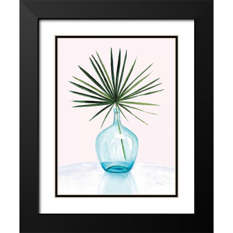 Statement Palms I v2 Black Modern Wood Framed Art Print with Double Matting by Wellington Studio