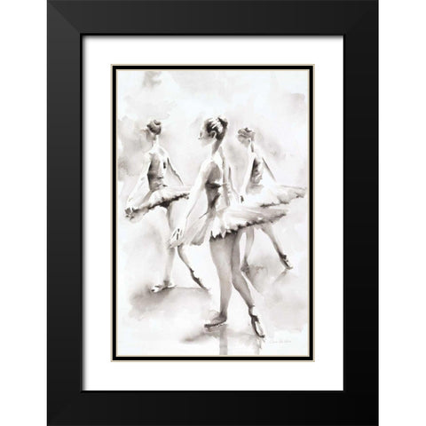 Three Ballerinas Black Modern Wood Framed Art Print with Double Matting by Valle, Aimee Del