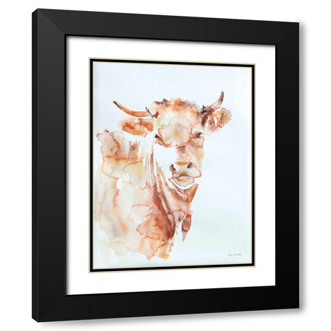 Village Cow Black Modern Wood Framed Art Print with Double Matting by Valle, Aimee Del
