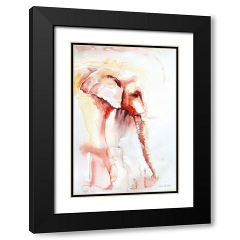 African Elephant Black Modern Wood Framed Art Print with Double Matting by Valle, Aimee Del