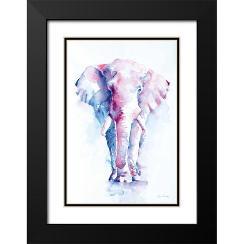 An Elephant Never Forgets Black Modern Wood Framed Art Print with Double Matting by Valle, Aimee Del