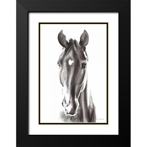 Le Cheval Noir Black Modern Wood Framed Art Print with Double Matting by Valle, Aimee Del