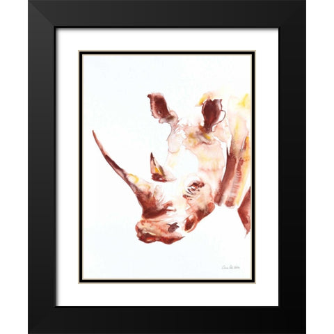 Rhino Black Modern Wood Framed Art Print with Double Matting by Valle, Aimee Del