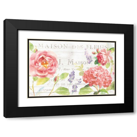 Maison Des Fleurs I Black Modern Wood Framed Art Print with Double Matting by Nai, Danhui