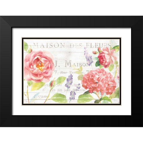 Maison Des Fleurs I Black Modern Wood Framed Art Print with Double Matting by Nai, Danhui