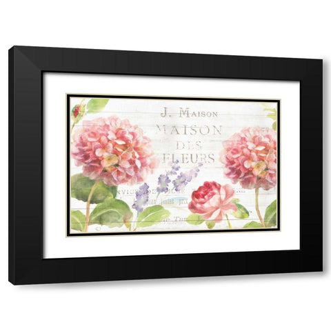 Maison Des Fleurs II Black Modern Wood Framed Art Print with Double Matting by Nai, Danhui