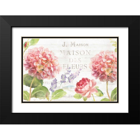 Maison Des Fleurs II Black Modern Wood Framed Art Print with Double Matting by Nai, Danhui