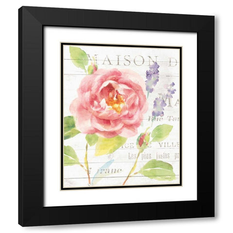 Maison Des Fleurs III Black Modern Wood Framed Art Print with Double Matting by Nai, Danhui