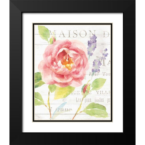 Maison Des Fleurs III Black Modern Wood Framed Art Print with Double Matting by Nai, Danhui