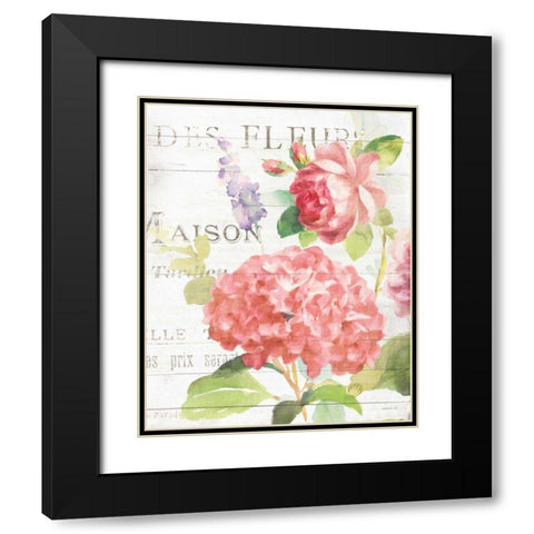 Maison Des Fleurs IV Black Modern Wood Framed Art Print with Double Matting by Nai, Danhui