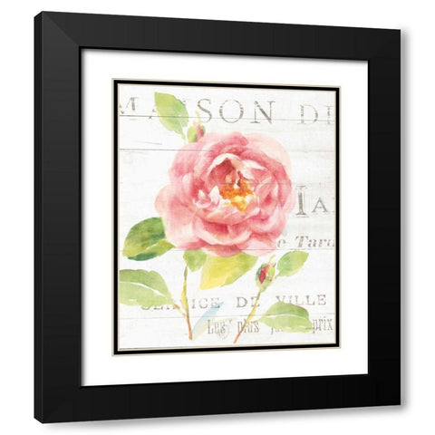 Maison des Fleurs V Black Modern Wood Framed Art Print with Double Matting by Nai, Danhui