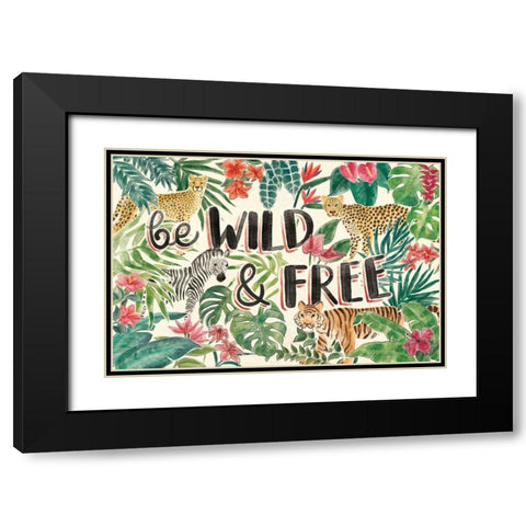 Jungle Vibes I Black Modern Wood Framed Art Print with Double Matting by Penner, Janelle