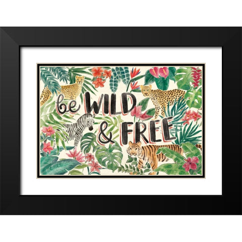 Jungle Vibes I Black Modern Wood Framed Art Print with Double Matting by Penner, Janelle