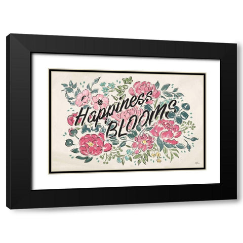 Live in Bloom I Black Modern Wood Framed Art Print with Double Matting by Penner, Janelle