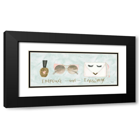 Boss Ladies X Aqua Empower Black Modern Wood Framed Art Print with Double Matting by Jackson, Jenaya