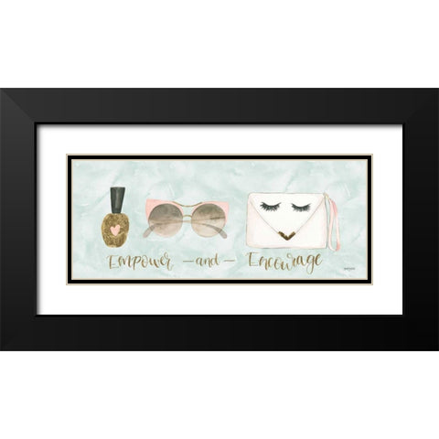 Boss Ladies X Aqua Empower Black Modern Wood Framed Art Print with Double Matting by Jackson, Jenaya