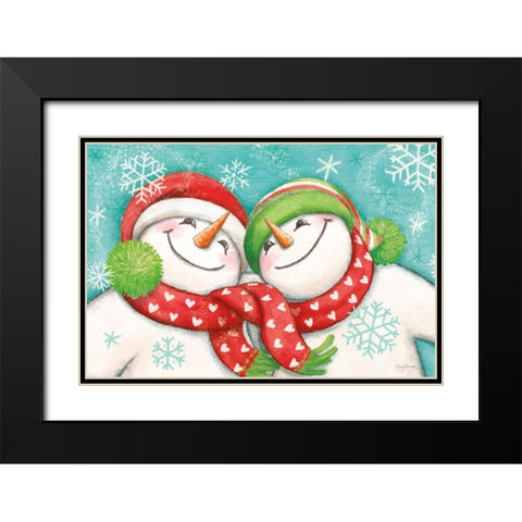 Let it Snow II Eyes Open Black Modern Wood Framed Art Print with Double Matting by Urban, Mary