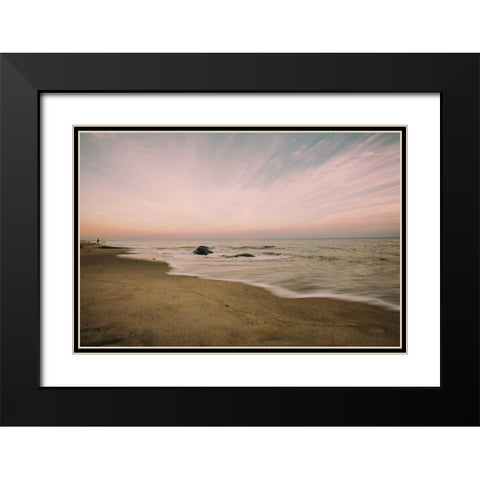 Beach Rays Black Modern Wood Framed Art Print with Double Matting by Aledanda