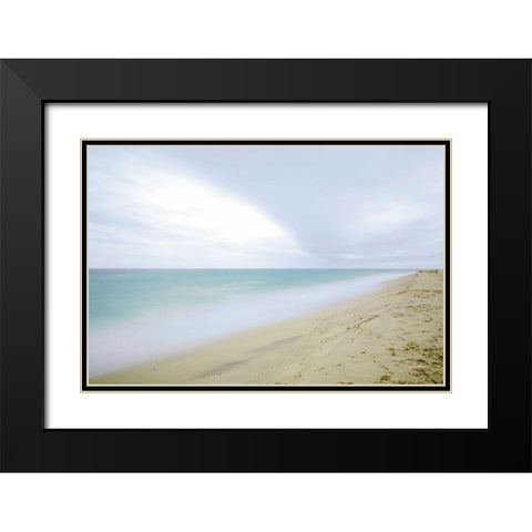 Early Morning Beach Black Modern Wood Framed Art Print with Double Matting by Aledanda