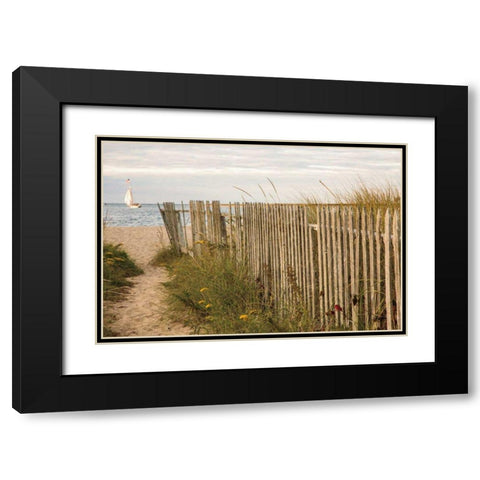 Along the Fence II Black Modern Wood Framed Art Print with Double Matting by Aledanda