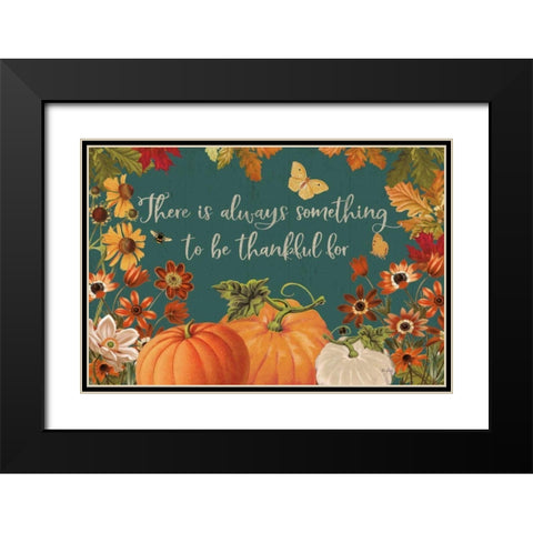 Fall Garden I Teal Black Modern Wood Framed Art Print with Double Matting by Pertiet, Katie