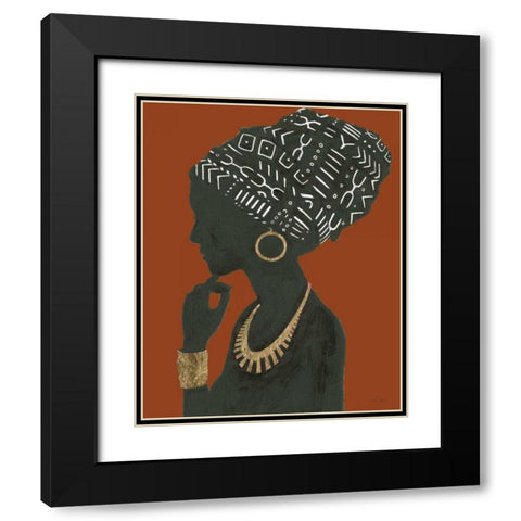 Graceful Majesty II Spice Crop Black Modern Wood Framed Art Print with Double Matting by Adams, Emily