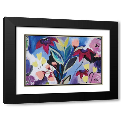 Happy Flower Bar II Black Modern Wood Framed Art Print with Double Matting by Davis, Joan E.