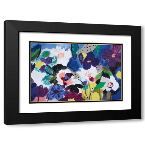 Happy Flower Bar III Black Modern Wood Framed Art Print with Double Matting by Davis, Joan E.