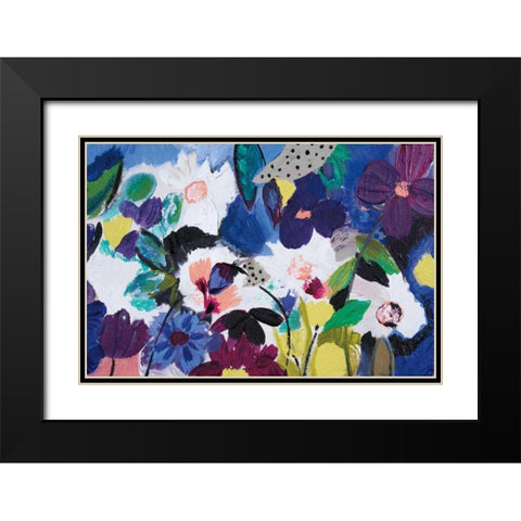 Happy Flower Bar III Black Modern Wood Framed Art Print with Double Matting by Davis, Joan E.