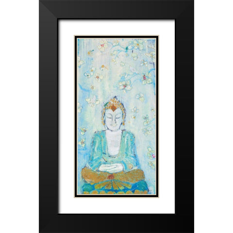 Buddha Black Modern Wood Framed Art Print with Double Matting by Day, Kellie