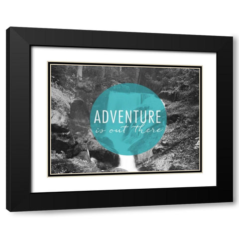 Adventure is Out There v2 Black Modern Wood Framed Art Print with Double Matting by Marshall, Laura